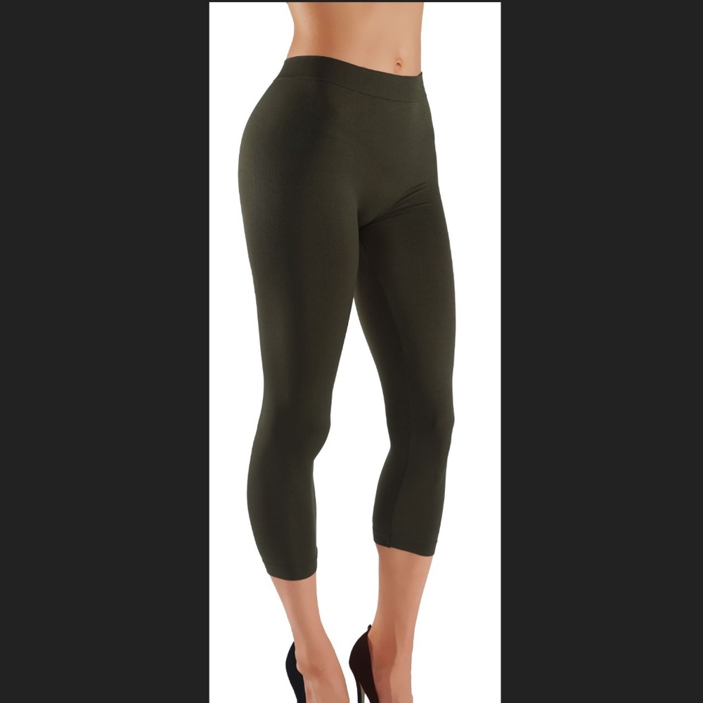 Casual Light weight Leggings Dark Green - Picture 3 of 3